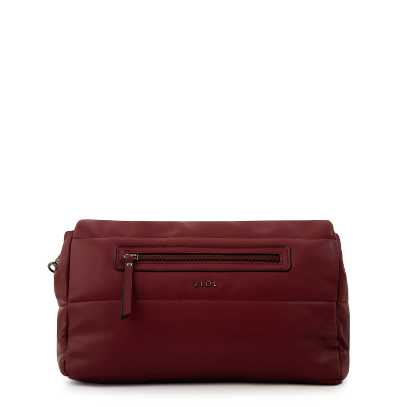 CARTERA BANDOLERA CON TAPA SILVI MEDIANA ROJO OSCURO - 3