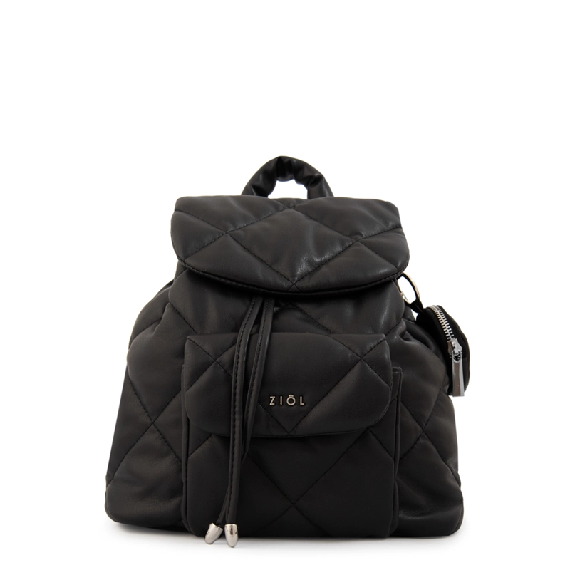 MOCHILA CON TAPA LINN MEDIANA NEGRO ESPECIAL - 1