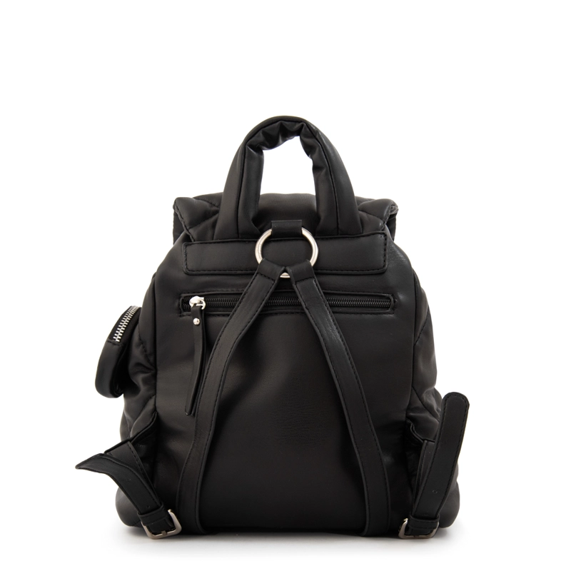 MOCHILA CON TAPA LINN MEDIANA NEGRO ESPECIAL - 3