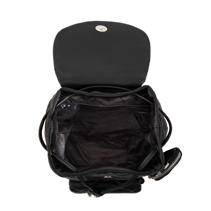 MOCHILA CON TAPA LINN MEDIANA NEGRO ESPECIAL - 4