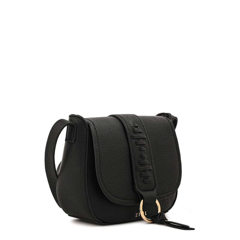 CARTERA BANDOLERA CON TAPA TYRA MEDIANA NEGRO - 2