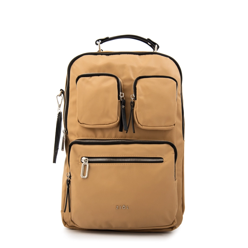 MOCHILA PORTA NOTEBOOK MEGAN GRANDE BEIGE OSCURO - 1