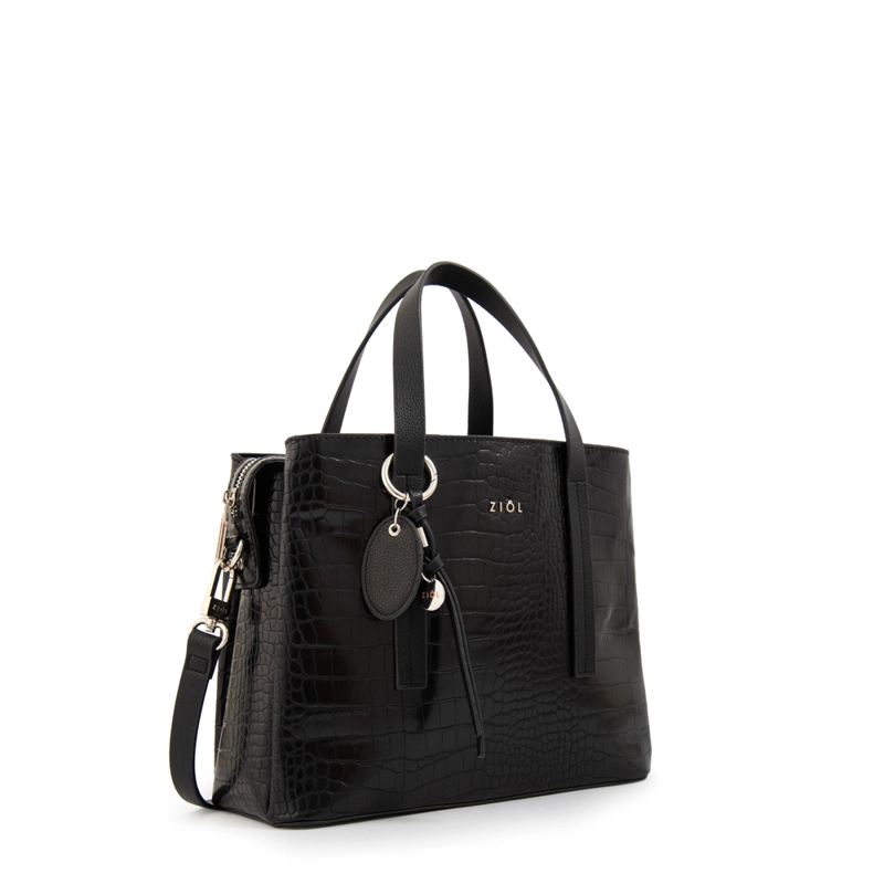 CARTERA TOTE TRES DIVISIONES AURORA MEDIANA NEGRO ESPECIAL - 2