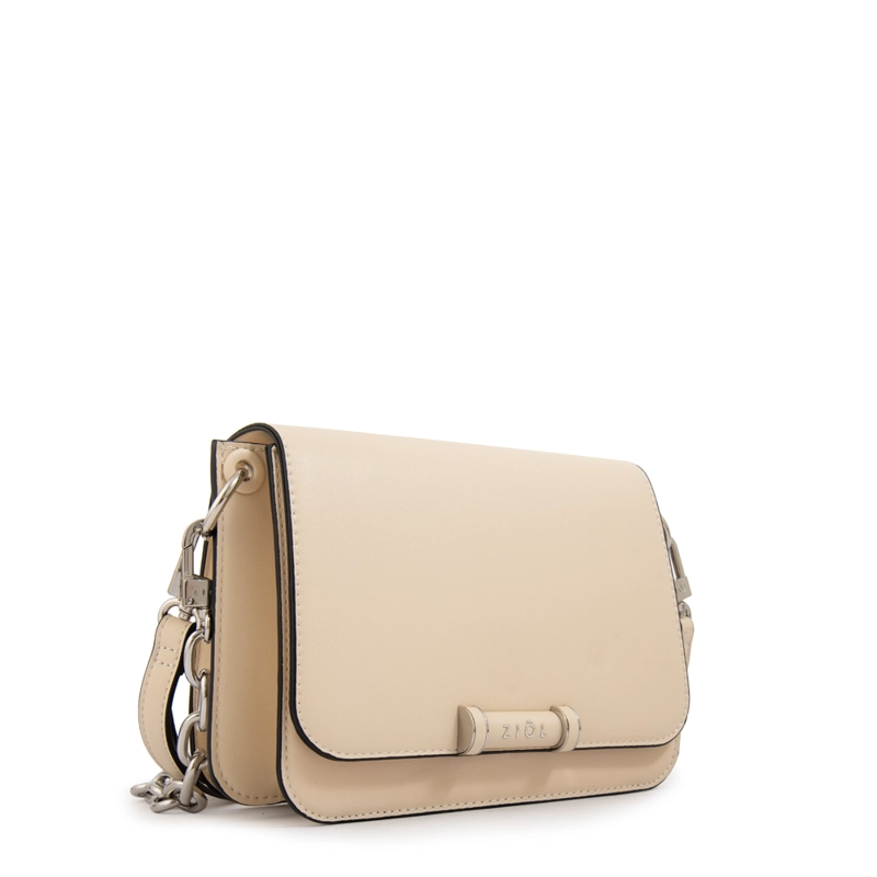 CARTERA BANDOLERA CON TAPA KARINA MEDIANA BLANCO CRUDO - 2