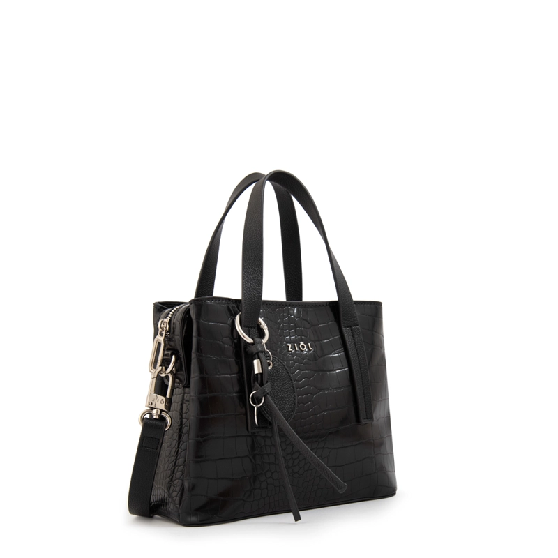 CARTERA TOTE TRES DIVISIONES AURORA MEDIANA NEGRO ESPECIAL - 2