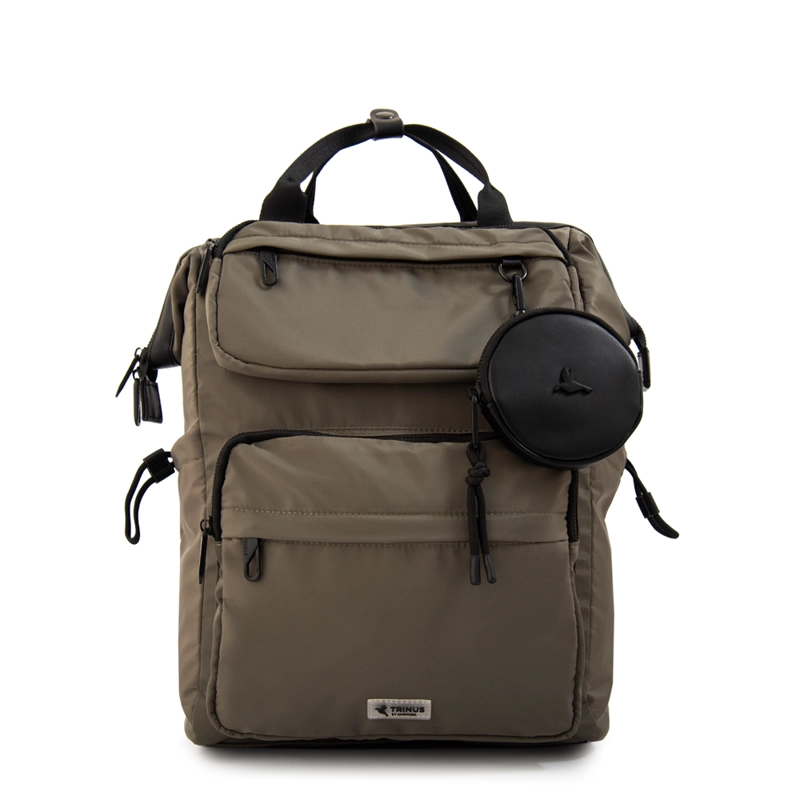 MOCHILA CON COLGANTE PILAR GRANDE VERDE OLIVA - 1