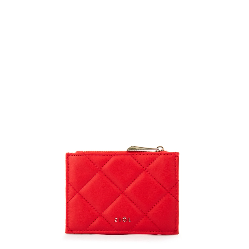 TARJETERO CON CIERRE BOUFFI PEQUEÑA ROJO - 1