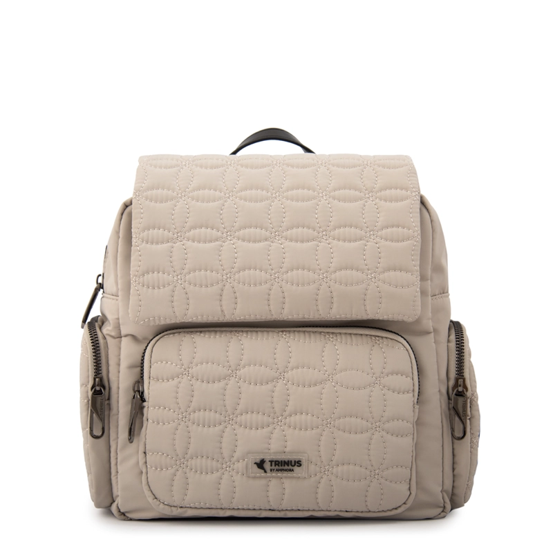 MOCHILA CON TAPA SAHARA PEQUEÑA BLANCO CRUDO - 1