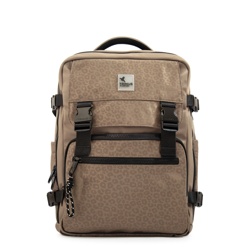 MOCHILA TRAVEL COLLEGE TAUPE - 1