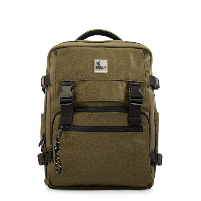 MOCHILA TRAVEL COLLEGE VERDE OLIVA - 1
