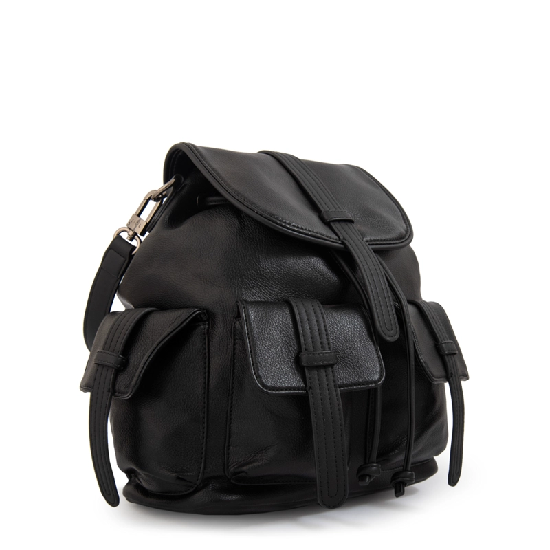 MOCHILA CON TAPA XIMENA MEDIANA NEGRO - 2