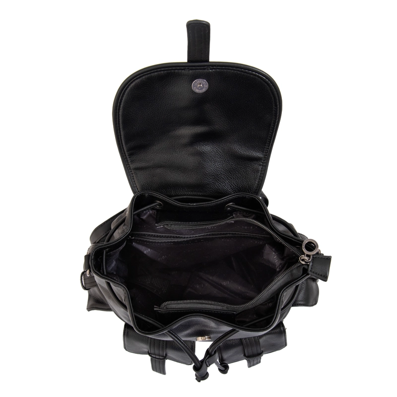 MOCHILA CON TAPA XIMENA MEDIANA NEGRO - 4
