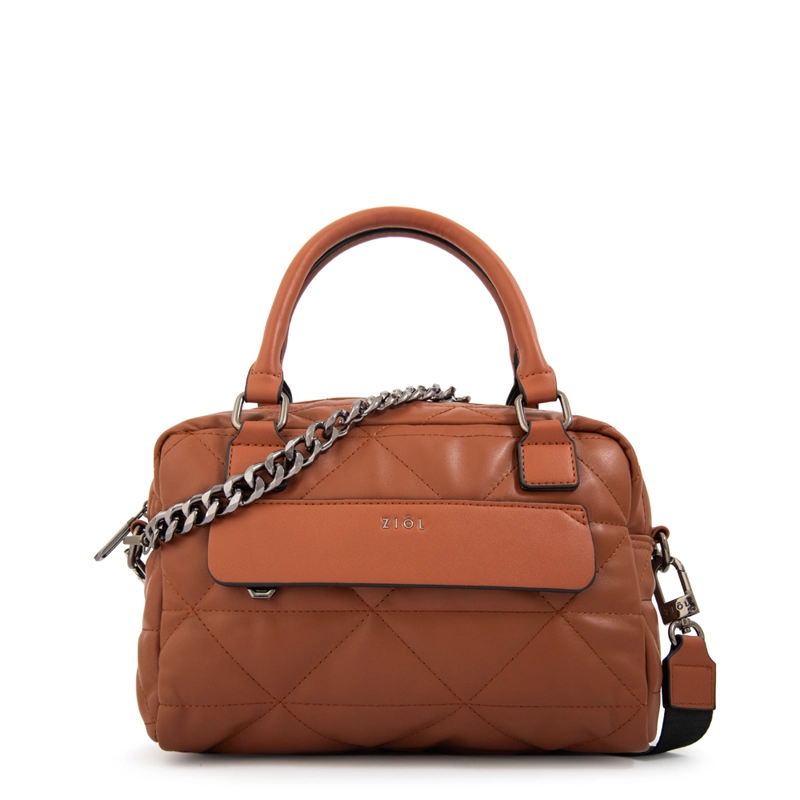 CARTERA BANDOLERA CON ASAS BRENDA MEDIANA CAFE - 1