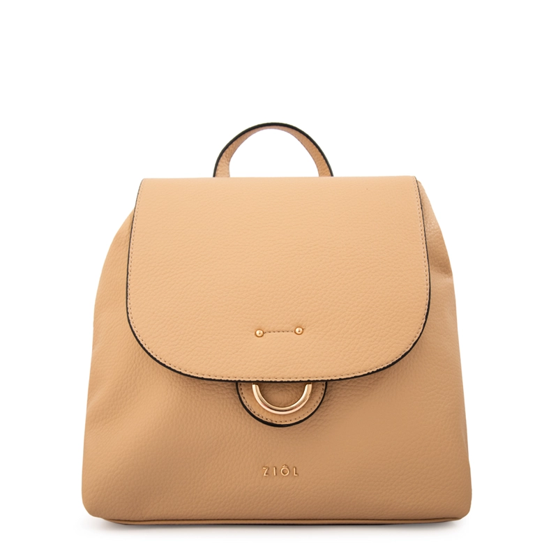 MOCHILA CON TAPA ANASTASIA MEDIANA BEIGE OSCURO - 1
