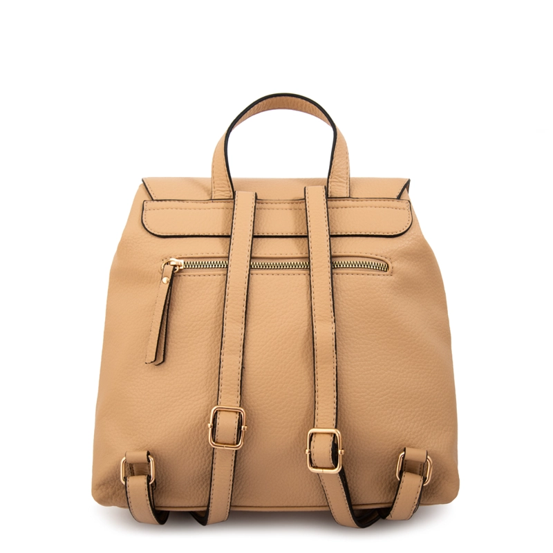 MOCHILA CON TAPA ANASTASIA MEDIANA BEIGE OSCURO - 3