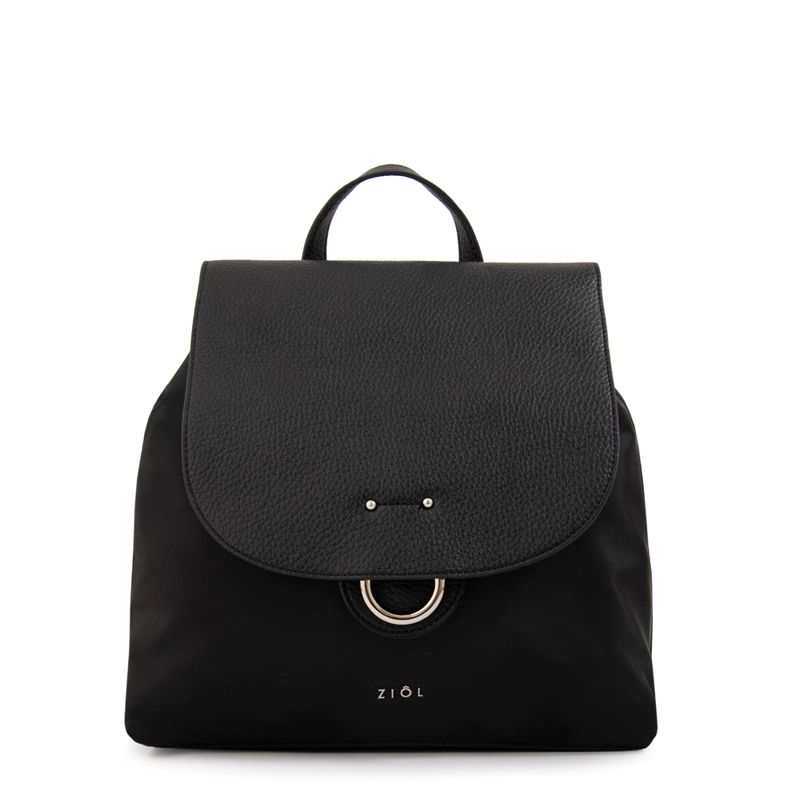 MOCHILA CON TAPA ANASTASIA MEDIANA NEGRO - 1