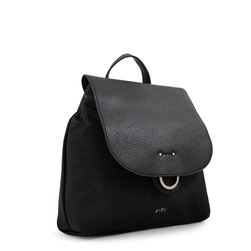 MOCHILA CON TAPA ANASTASIA MEDIANA NEGRO - 2