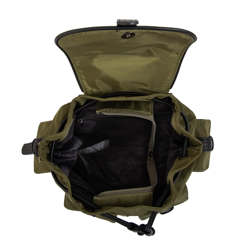 MOCHILA CON TAPA XIMENA MEDIANA VERDE OLIVA - 4