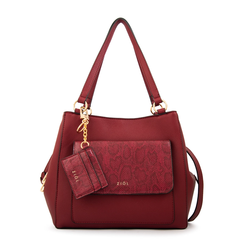 CARTERA TOTE TRES DIVISIONES MICHELLE GRANDE ROJO OSCURO - 1