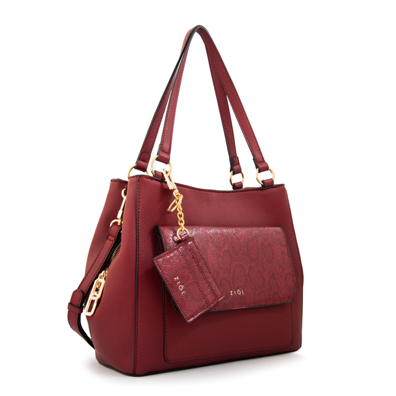 CARTERA TOTE TRES DIVISIONES MICHELLE GRANDE ROJO OSCURO - 2