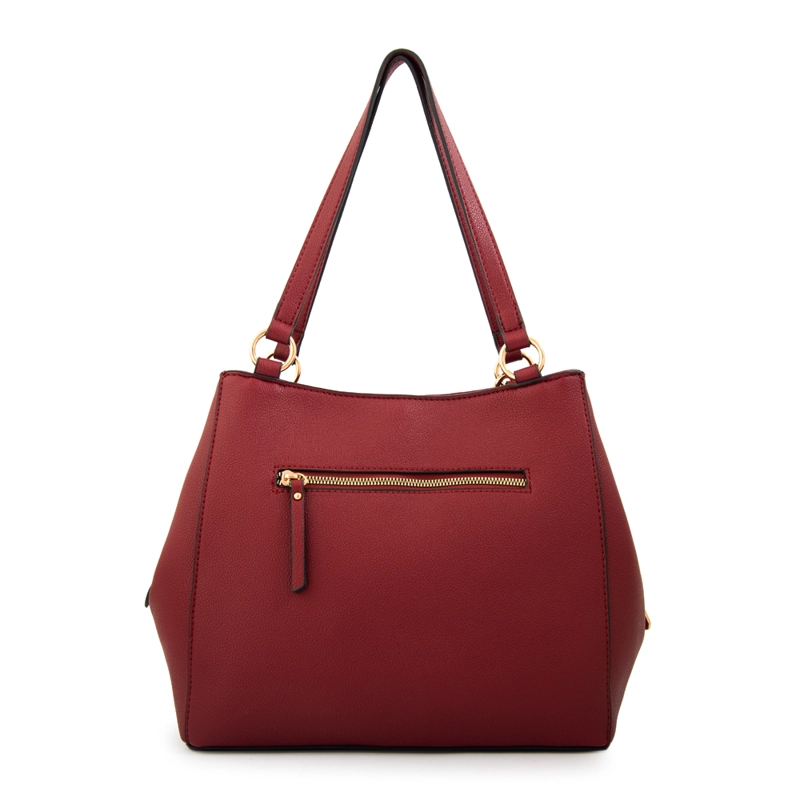 CARTERA TOTE TRES DIVISIONES MICHELLE GRANDE ROJO OSCURO - 3