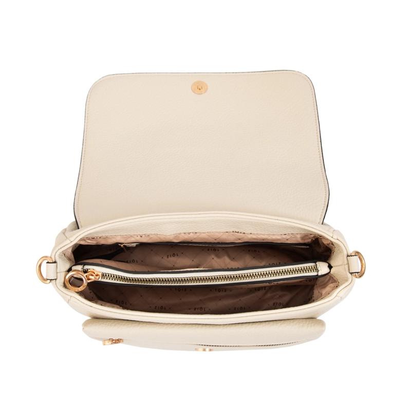 CARTERA BANDOLERA GWEN MEDIANA BLANCO CRUDO - 4
