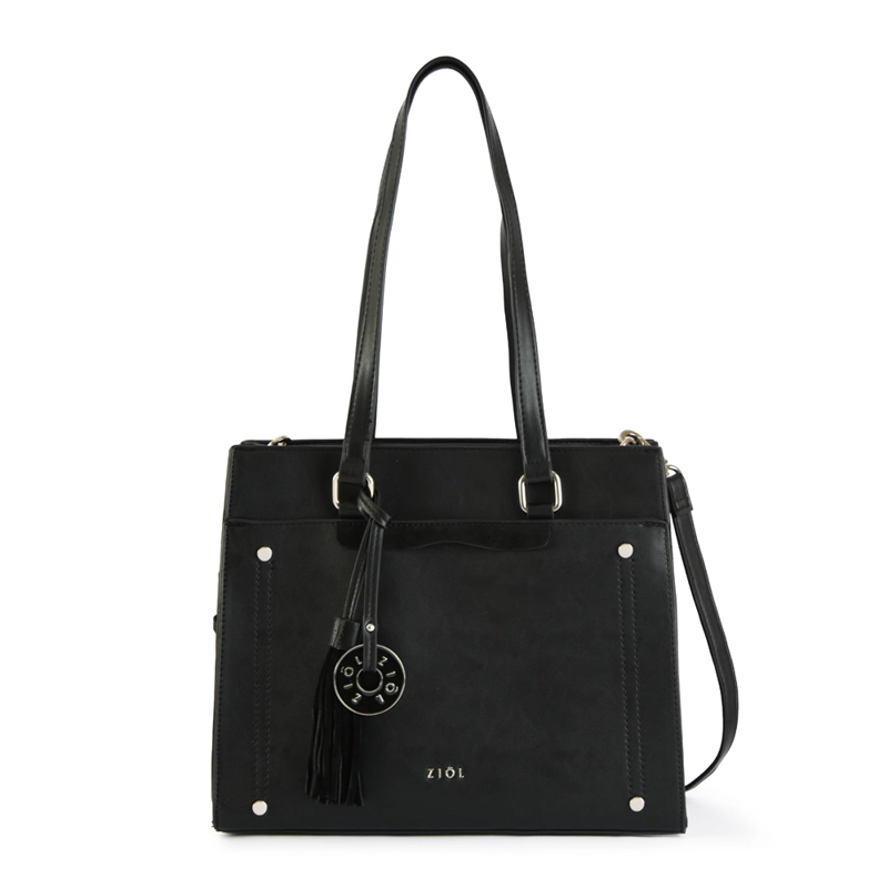 CARTERA TOTE TRES DIVISIONES INISA MEDIANA NEGRO - 1