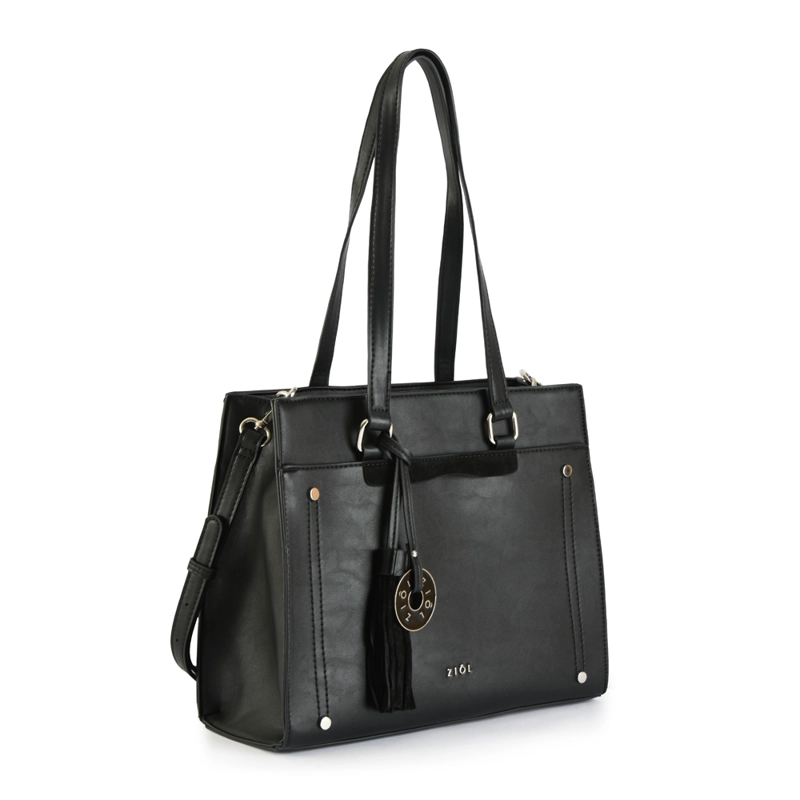 CARTERA TOTE TRES DIVISIONES INISA MEDIANA NEGRO - 2