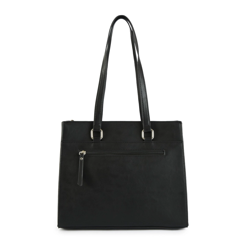 CARTERA TOTE TRES DIVISIONES INISA MEDIANA NEGRO - 3