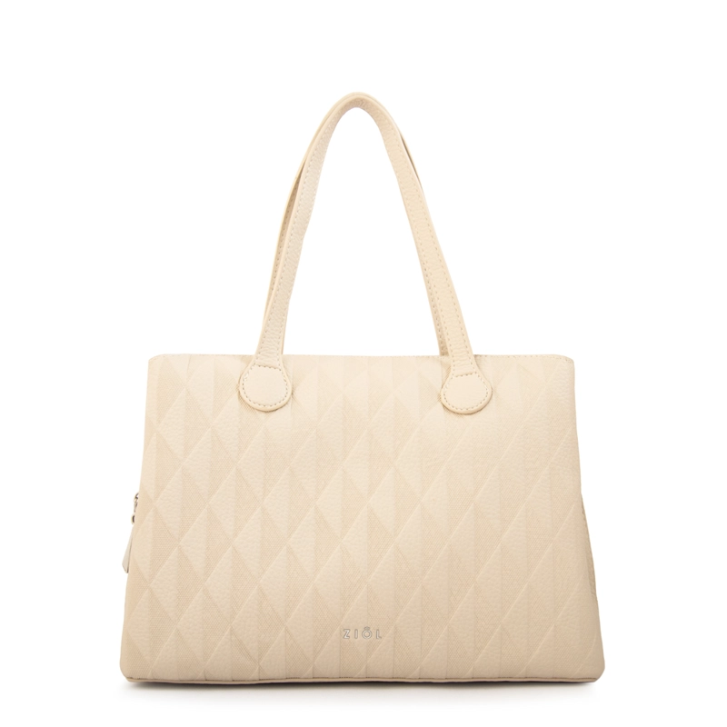 CARTERA TOTE FRANCINI MEDIANA BLANCO CRUDO - 1