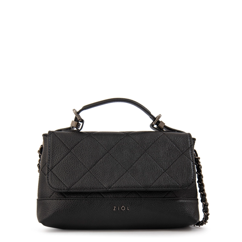 CARTERA BANDOLERA CON TAPA LIAN NEGRO - 1