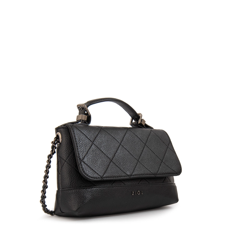 CARTERA BANDOLERA CON TAPA LIAN NEGRO - 2