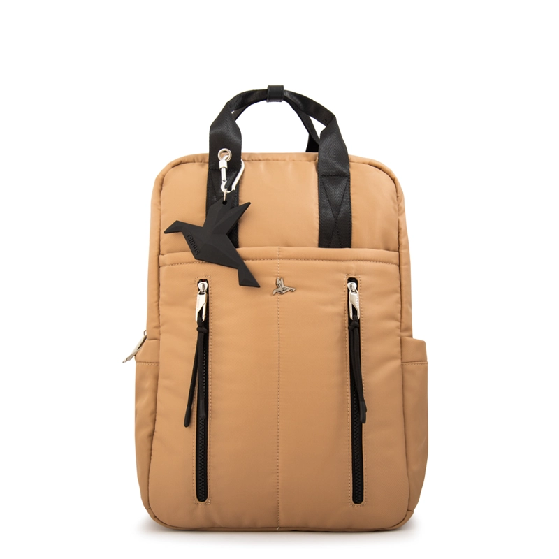MOCHILA PORTA NOTEBOOK JULIANA GRANDE BEIGE OSCURO - 1