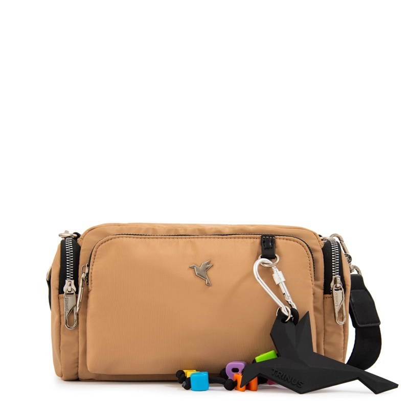 CARTERA BANDOLERA MELANIA MEDIANA BEIGE OSCURO - 1