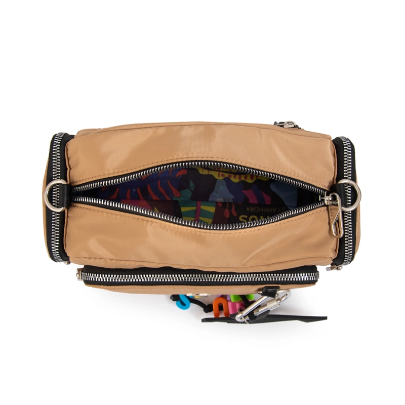 CARTERA BANDOLERA MELANIA MEDIANA BEIGE OSCURO - 5