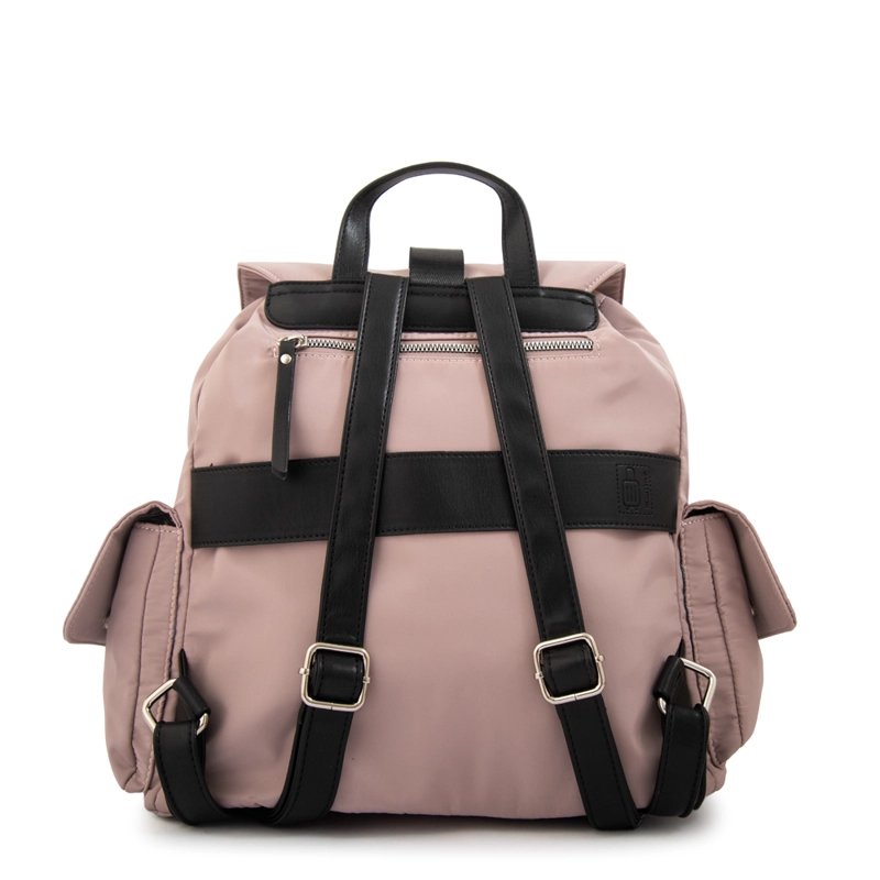 MOCHILA CON TAPA MELANIA MEDIANA ROSA VIEJO - 4
