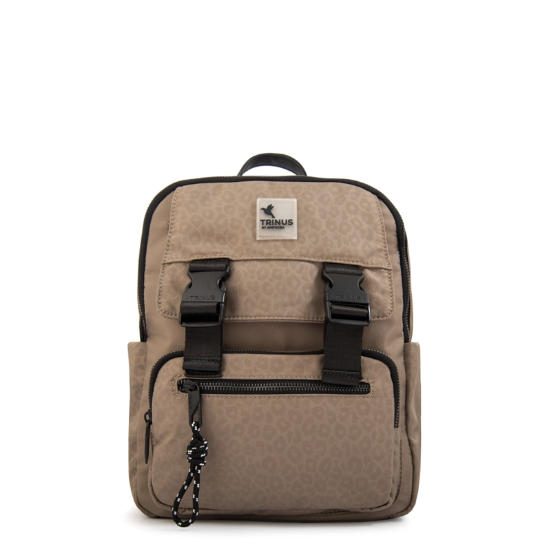 MOCHILA COLLEGE MEDIANA TAUPE - 1
