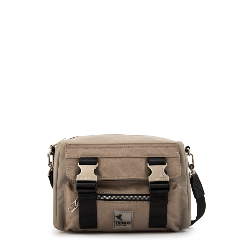 CARTERA BANDOLERA COLLEGE PEQUEÑA TAUPE - 1