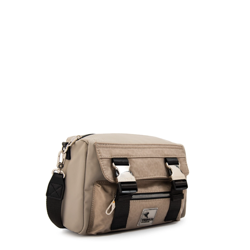 CARTERA BANDOLERA COLLEGE PEQUEÑA TAUPE - 2
