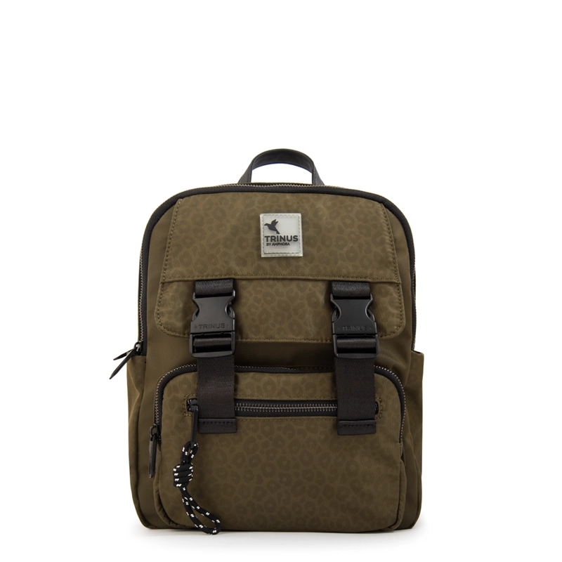 MOCHILA COLLEGE MEDIANA VERDE OLIVA - 1