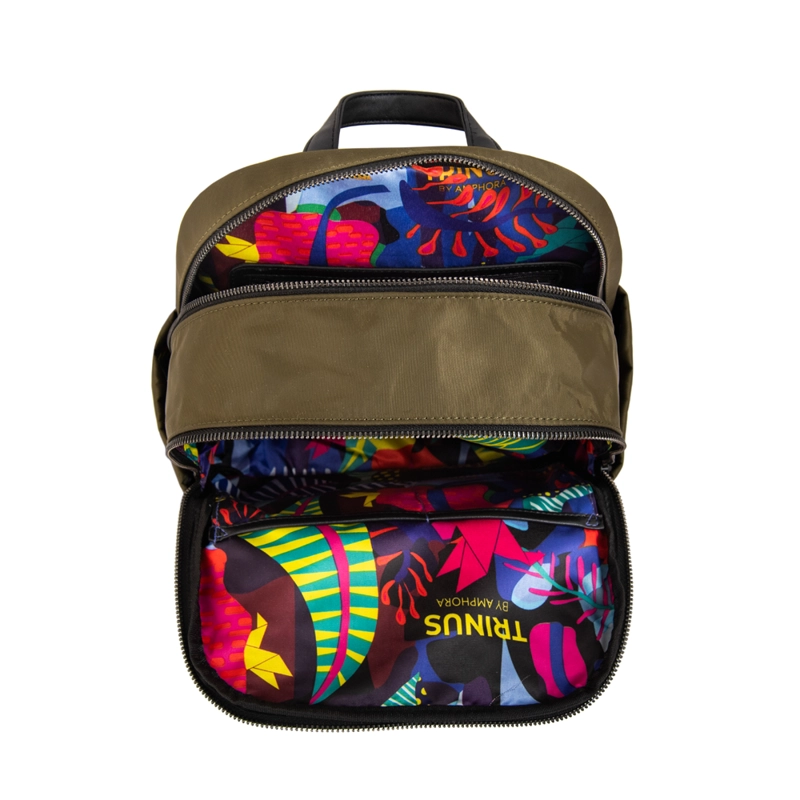 MOCHILA COLLEGE MEDIANA VERDE OLIVA - 4