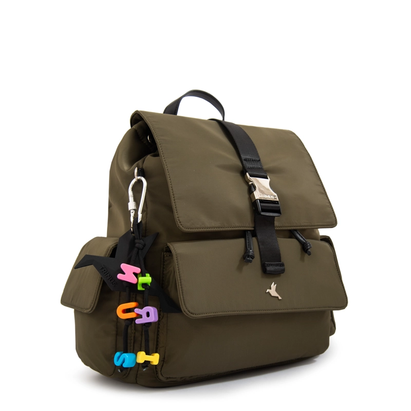 MOCHILA CON TAPA MELANIA MEDIANA VERDE OLIVA - 2