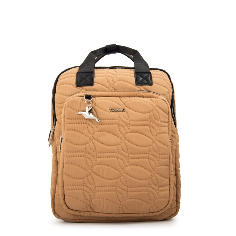 MOCHILA PORTA NOTEBOOK IVANCA GRANDE BEIGE OSCURO - 1