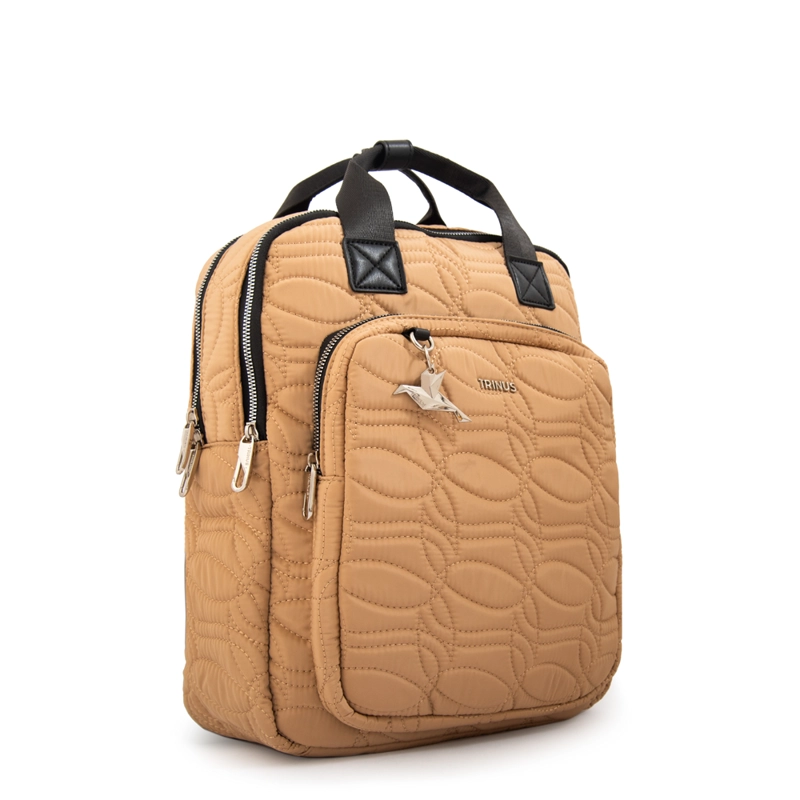 MOCHILA PORTA NOTEBOOK IVANCA GRANDE BEIGE OSCURO - 2