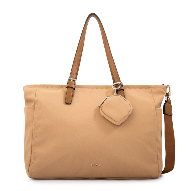 CARTERA TOTE PORTA NOTEBOOK MARTA GRANDE BEIGE OSCURO - 1