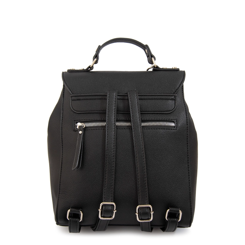MOCHILA CON TAPA SUSANA MEDIANA NEGRO - 3