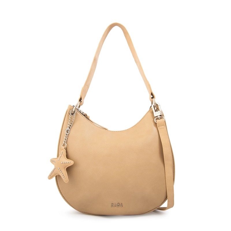 CARTERA CORTE OVAL MARINA BEIGE OSCURO - 1