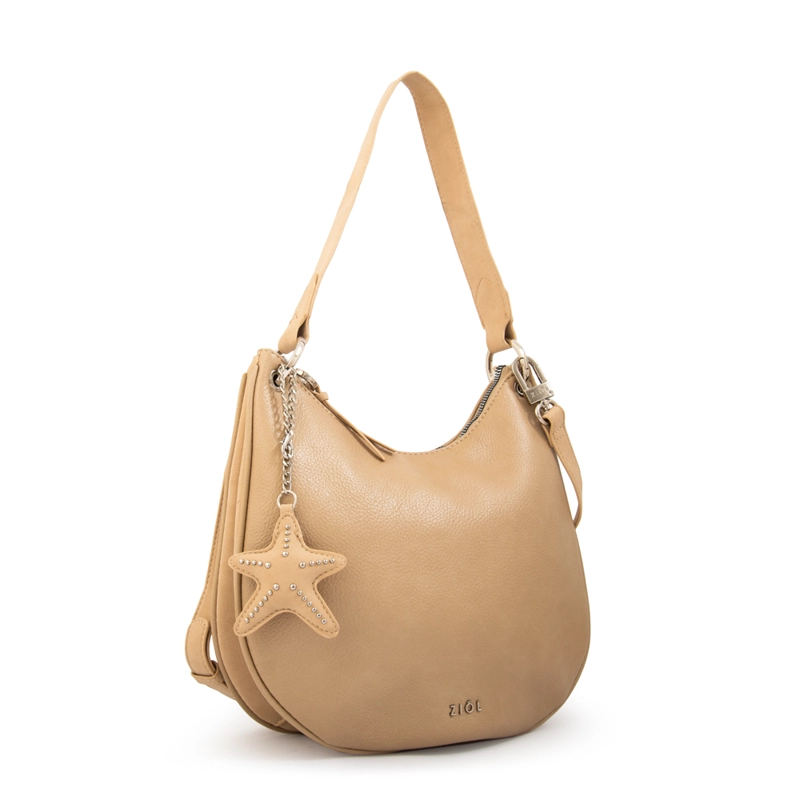 CARTERA CORTE OVAL MARINA BEIGE OSCURO - 2