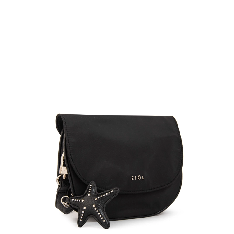 CARTERA BANDOLERA CON TAPA MARINA NEGRO - 2
