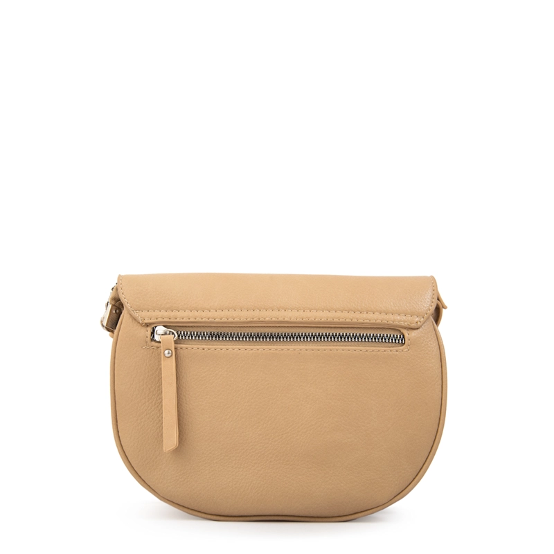 CARTERA BANDOLERA CON TAPA MARINA BEIGE OSCURO - 3